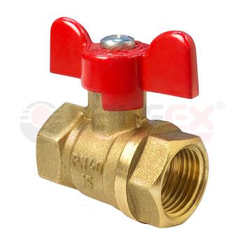 Кран шаровый латунныйVALFEX OPTIMA 11б27п1 вода ВР/ВР Ду 15 (1/2") Ру 25 бабочка 